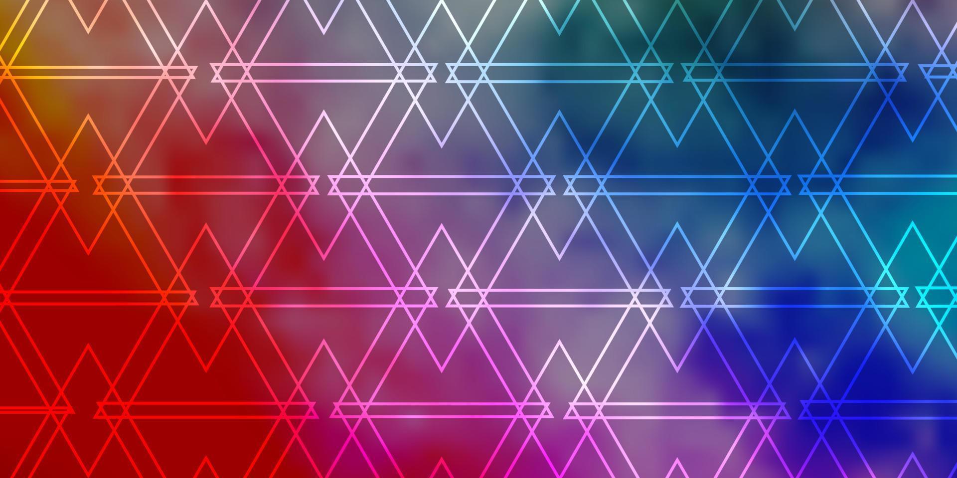 Light Multicolor vector backdrop with lines, triangles.