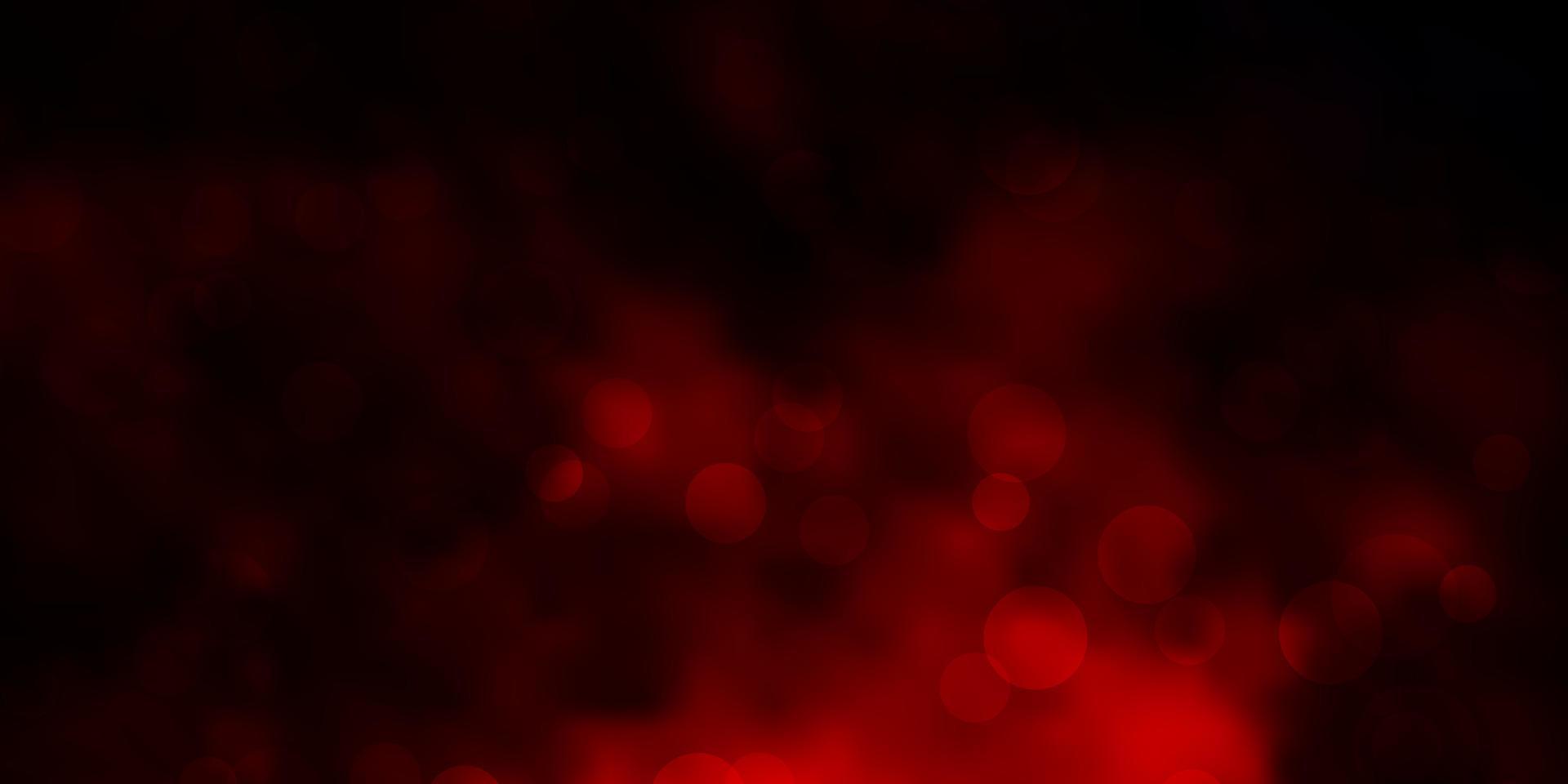 Dark Orange vector background with circles.