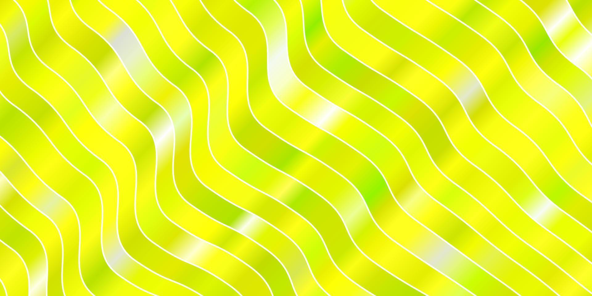 Light Green, Yellow vector pattern with curves.