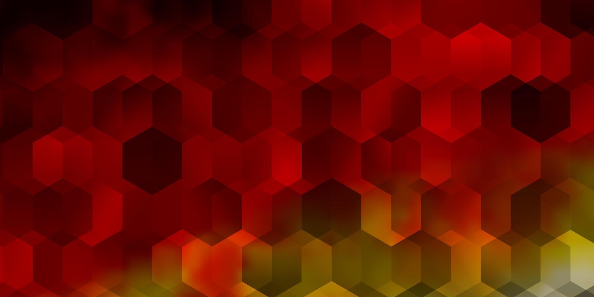 plantilla de vector naranja claro en estilo hexagonal.