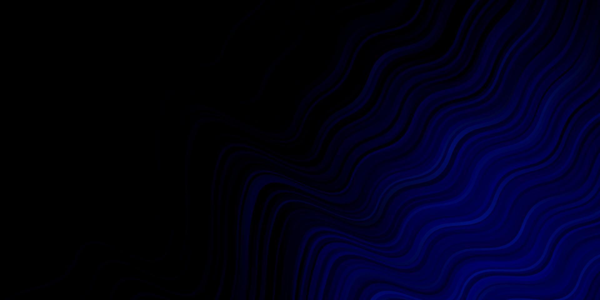 Dark BLUE vector background with curved lines.