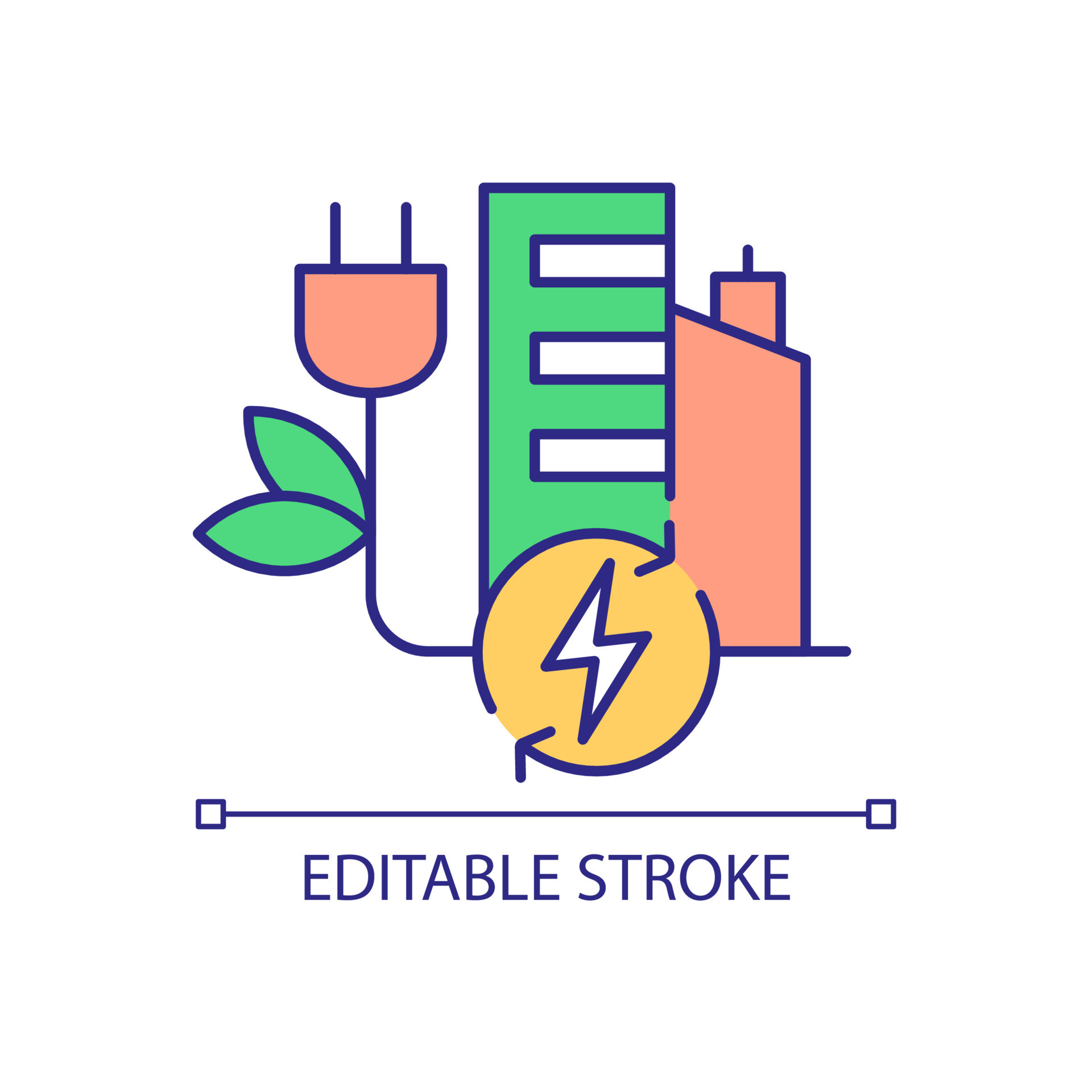 Urban sustainable electric energy RGB color icon. Renewable sources of