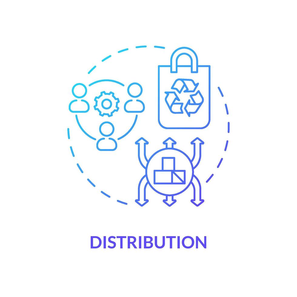 Distribution blue gradient concept icon. Cost-effective and environmentally friendly products delivery abstract idea thin line illustration. Isolated outline drawing. vector