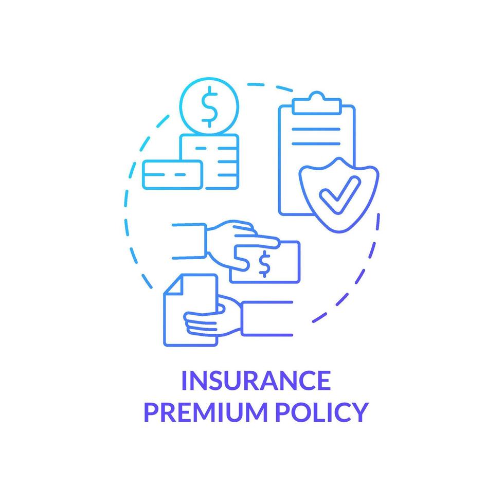 Insurance premium policy blue gradient concept icon. Customer service. Financial coverage component abstract idea thin line illustration. Isolated outline drawing. vector