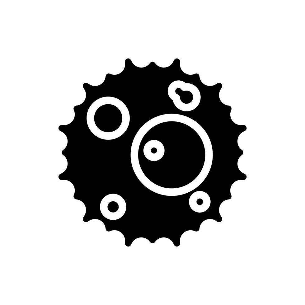 Plant cell black glyph icon. Particle and component of living organism. Plant structure. Botany, biology. Microorganism. Silhouette symbol on white space. Solid pictogram. Vector isolated illustration