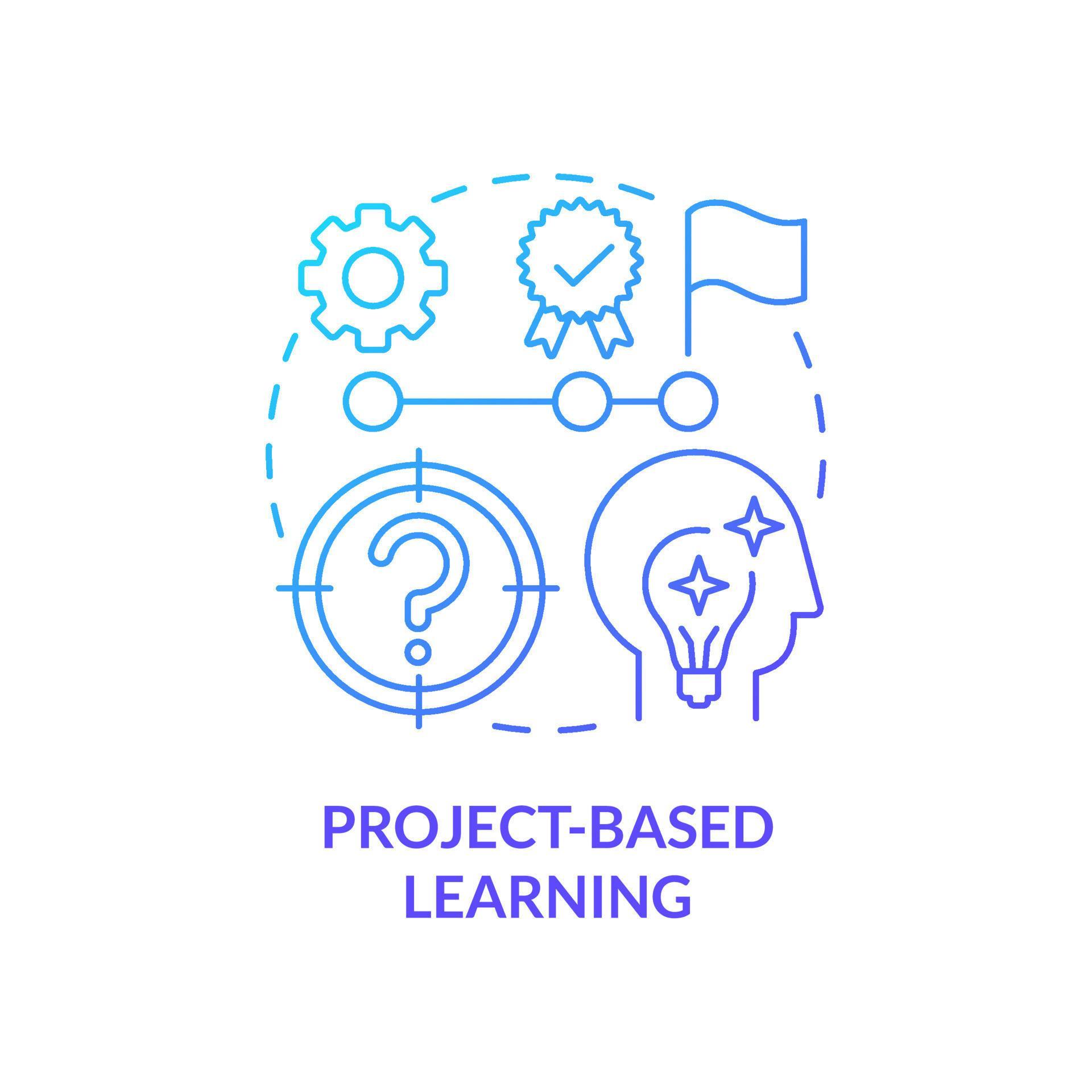 Project based learning blue gradient concept icon. Lifelong learning ...