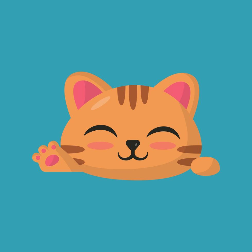 Flat Illustration Cute Orange Cat vector