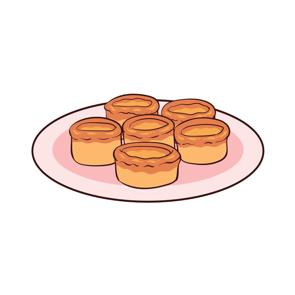 yorkshire pudding is a typical food from england vector