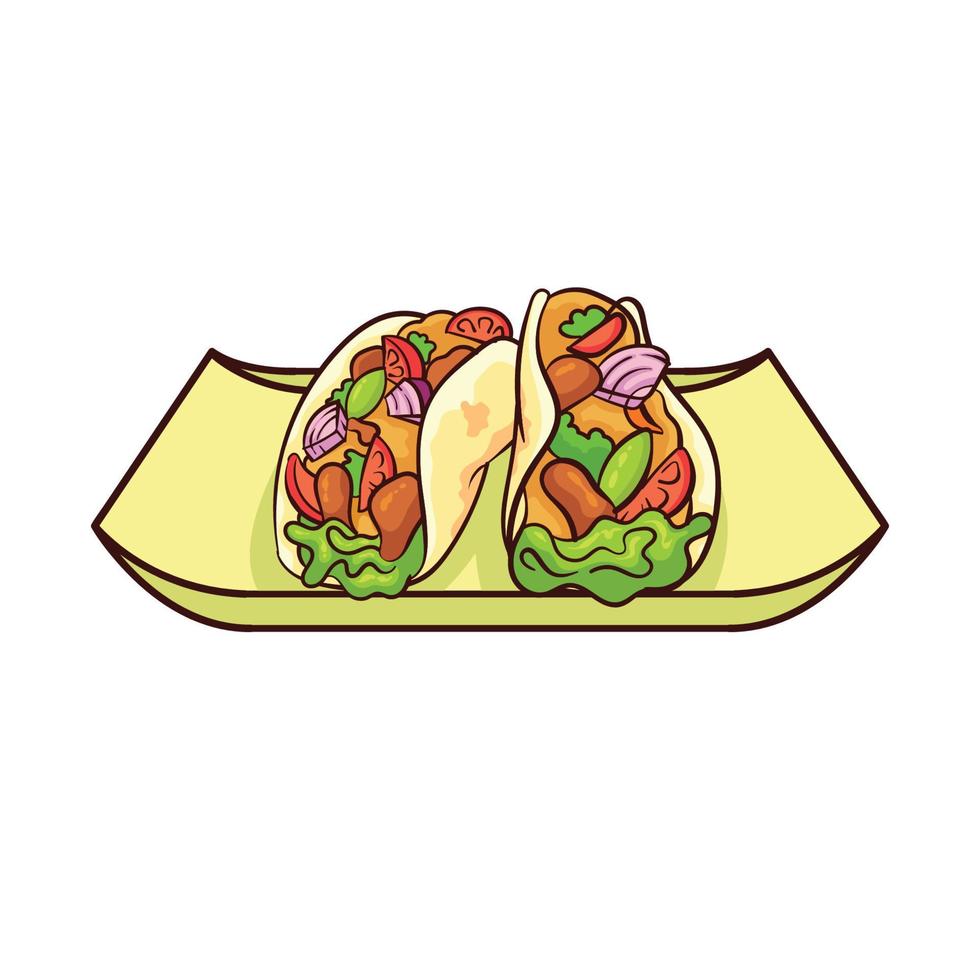 tacos is a typical food from mexico vector