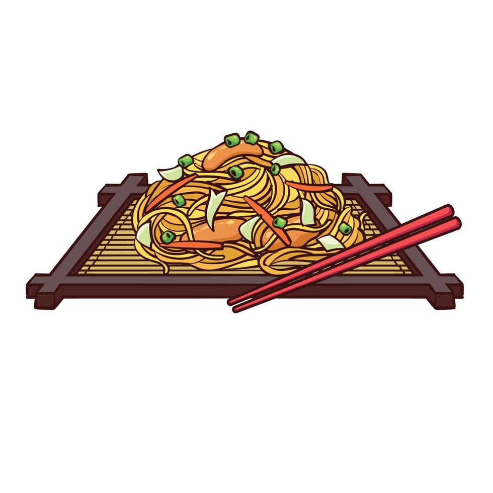 yakisoba es una comida tipica de japon vector