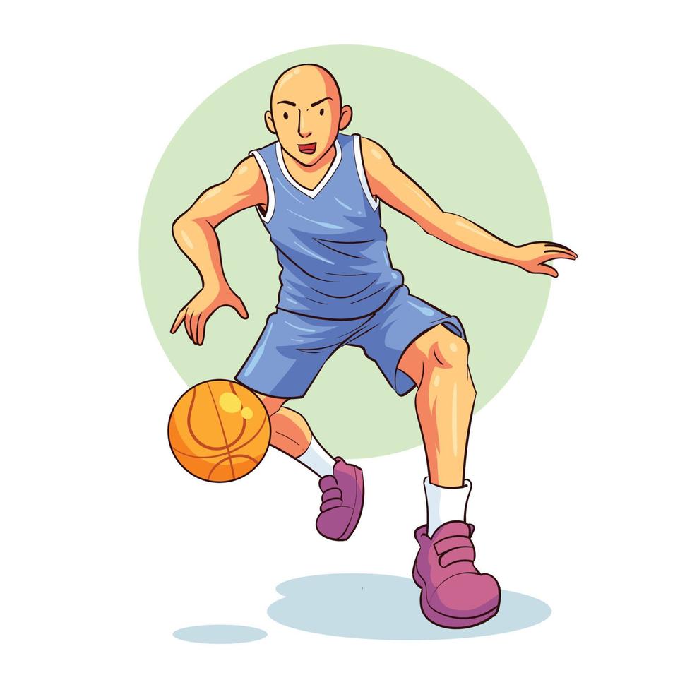 a basketball player dribbling the ball vector