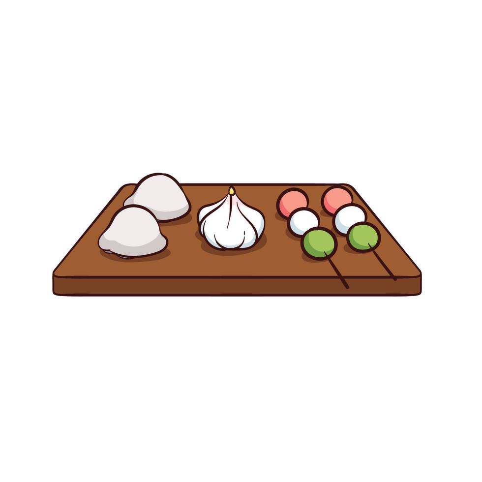 mochi es una comida tipica de japon vector