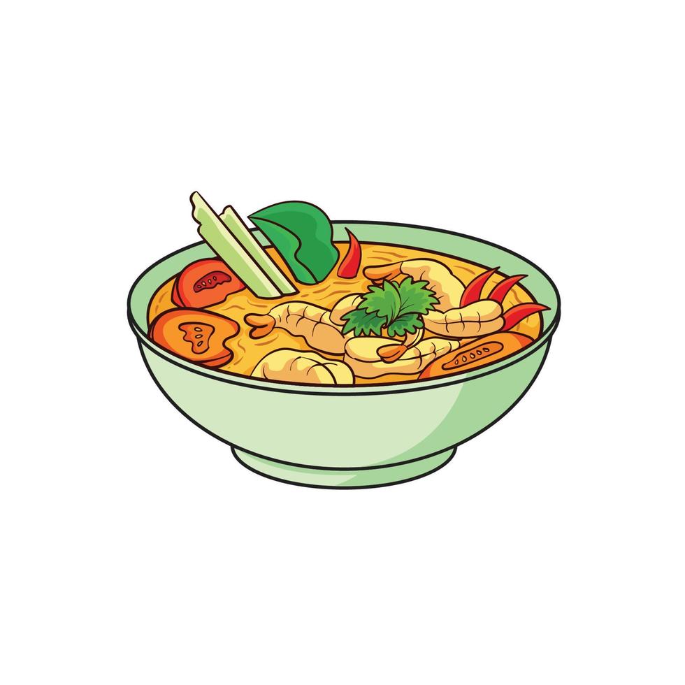 tom yam es una comida típica de tailandia vector