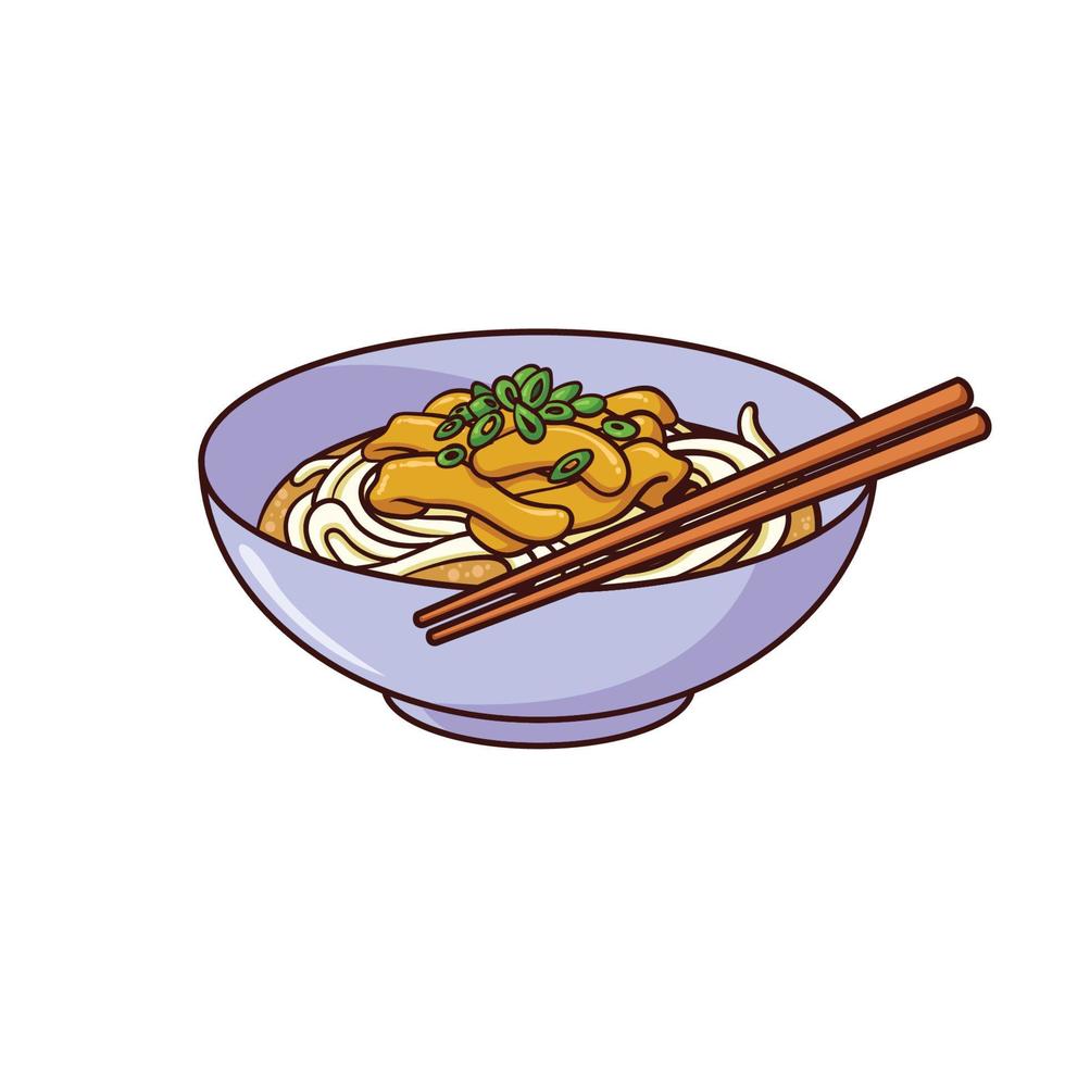 udon is a typical food from japan vector