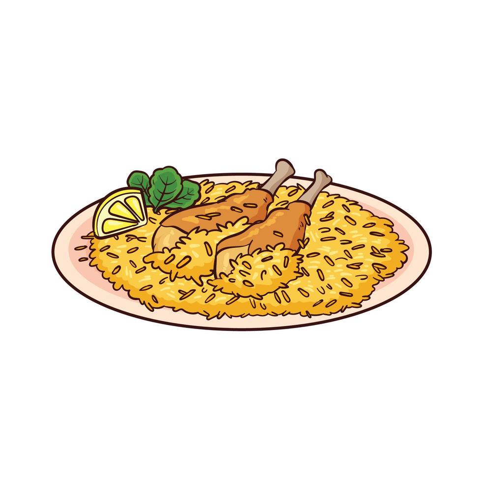 hand drawn biryani food 1 vector