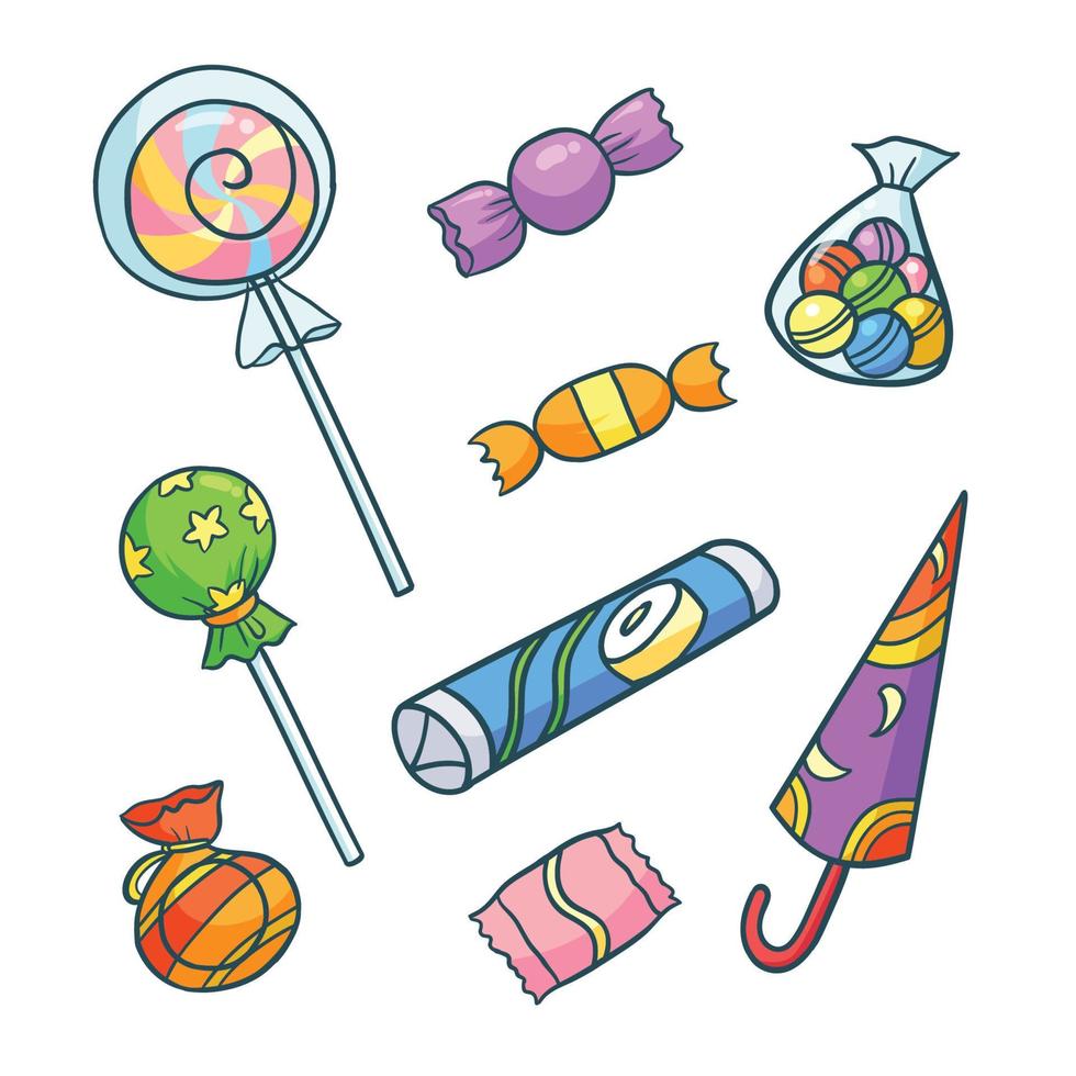 hand drawn candy collection 1 vector