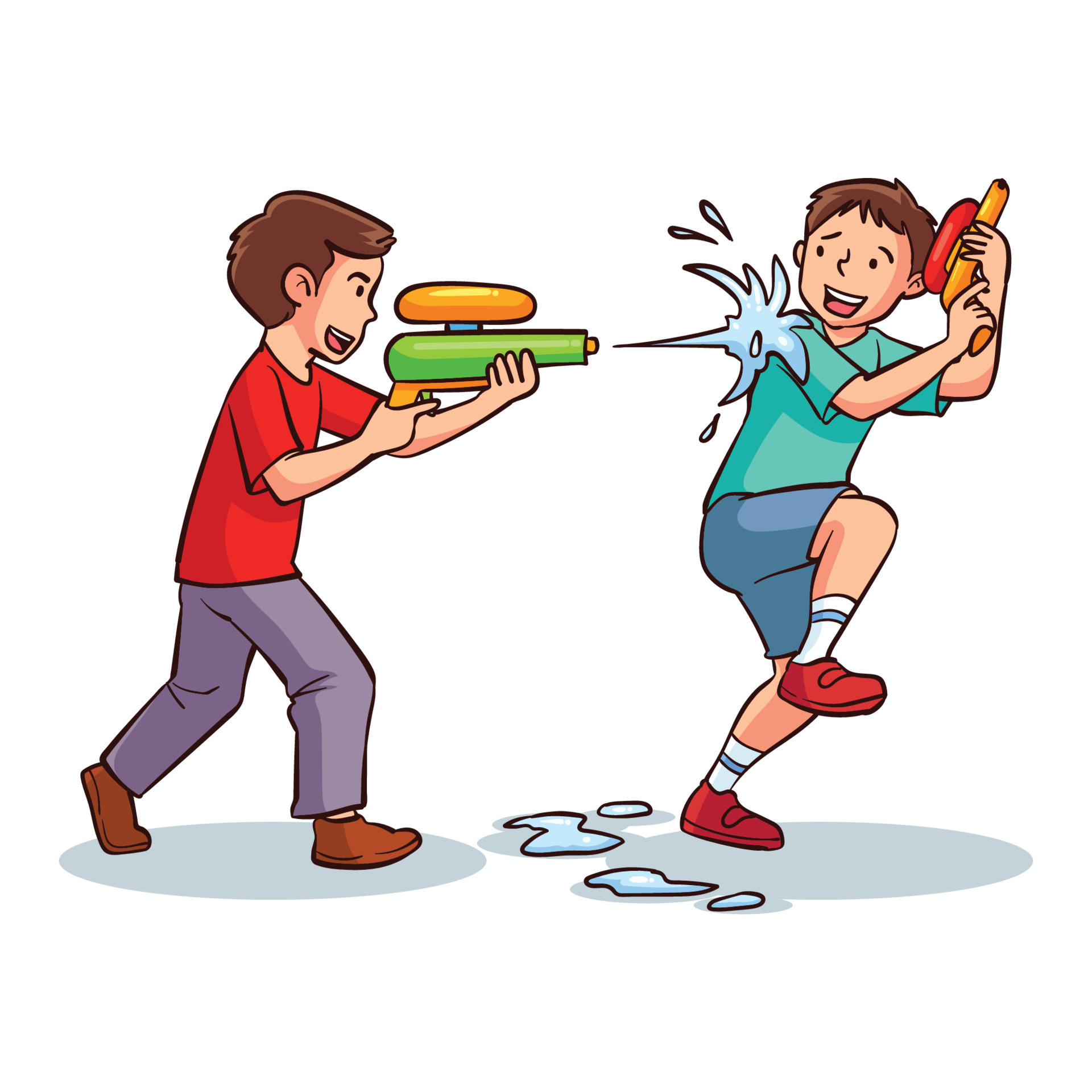hand drawn kids play with water gun 7949276 Vector Art at Vecteezy hand drawn kids play with water gun 7949276 Vector Art at Vecteezy