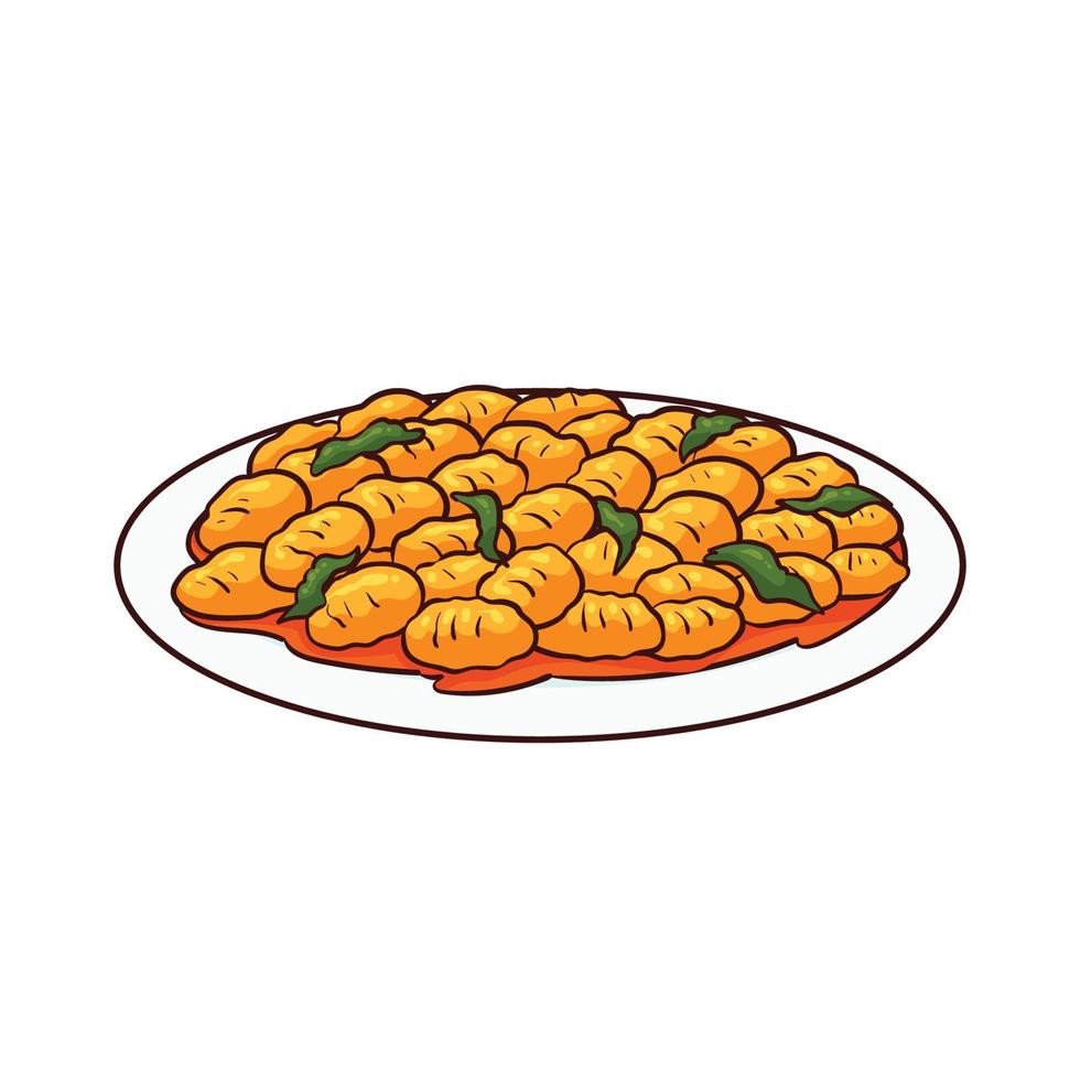 hand drawn gnocchi food 1 vector