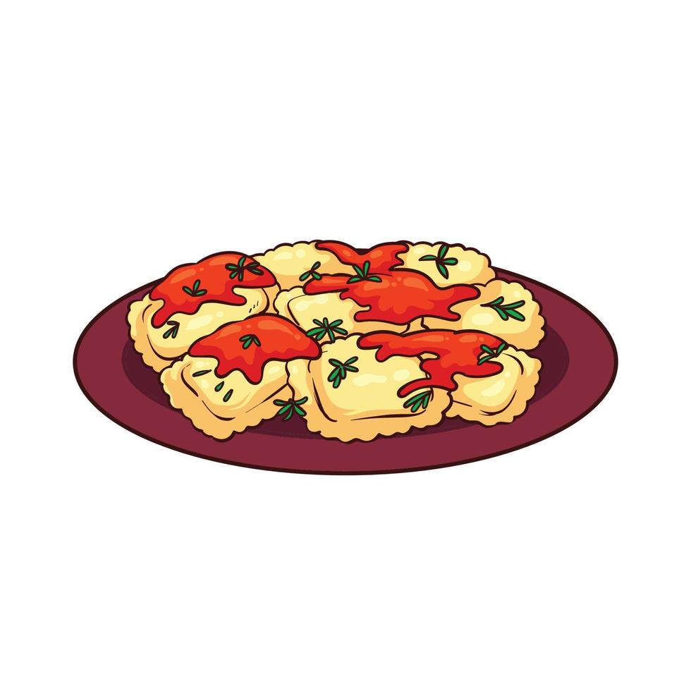 hand drawn ravioli food 1 vector