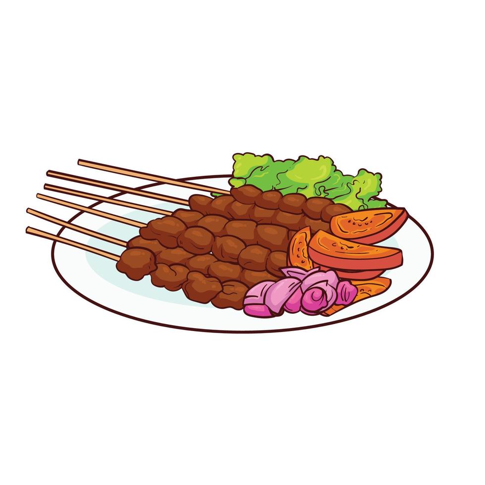 hand drawn sate food 1 vector