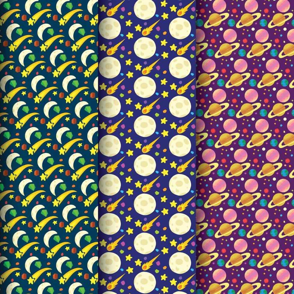 hand drawn space pattern 1 vector