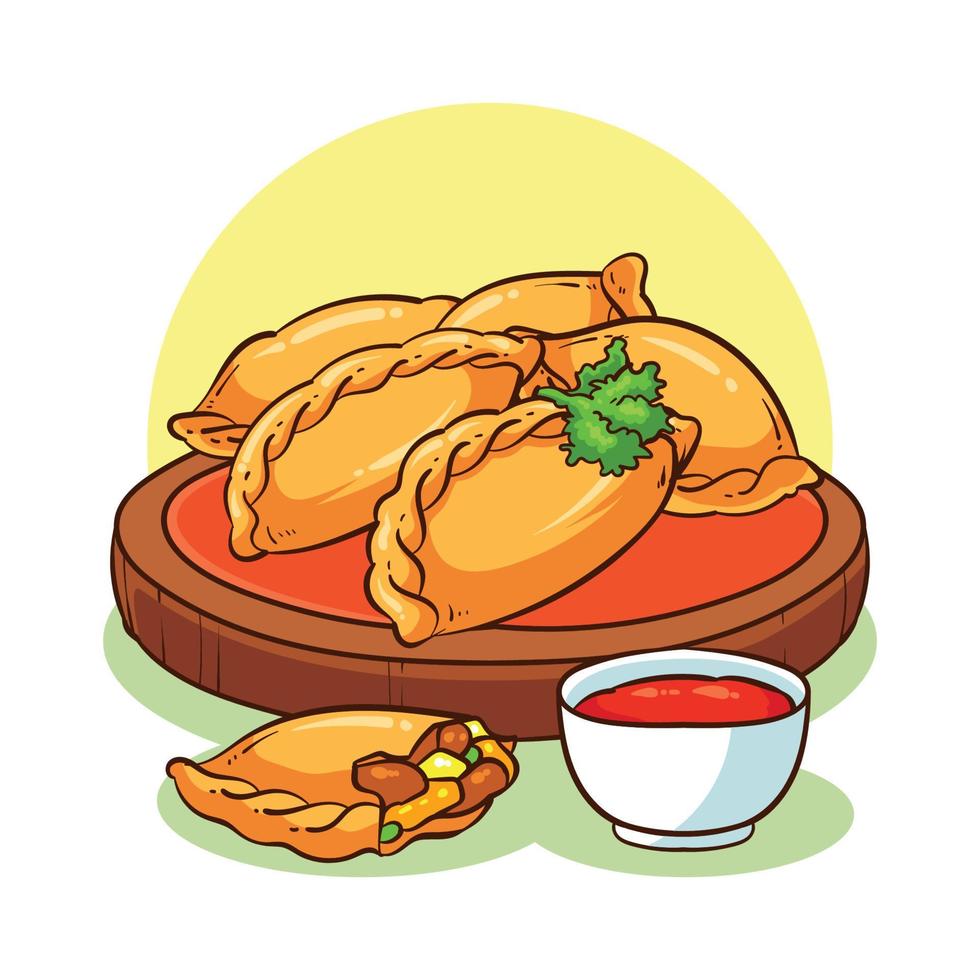 empanada is typical food from spain vector