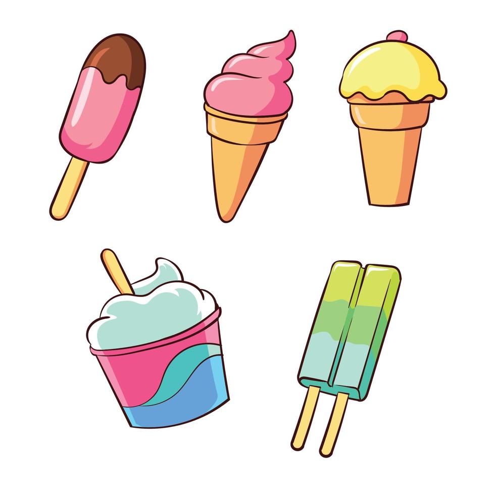 Different types of ice cream 7949322 vector art at vecteezy