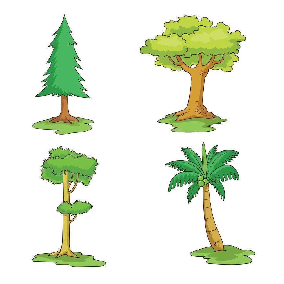 varios tipos de árboles vector