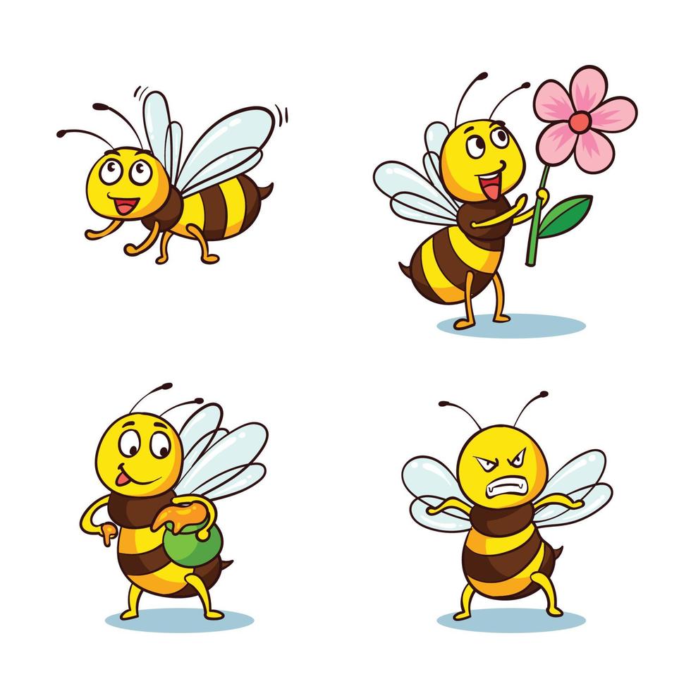 hand drawn bee collection 1 vector