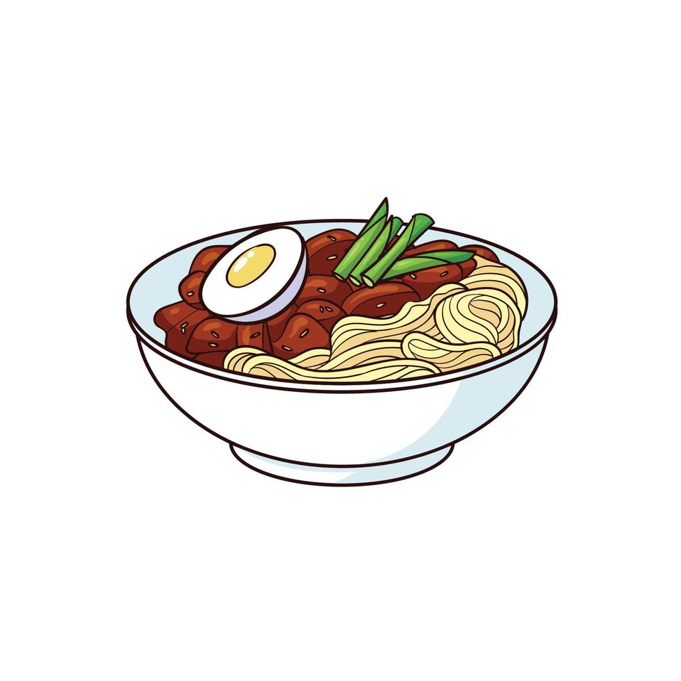 jajangmyeon is a typical food from korea vector