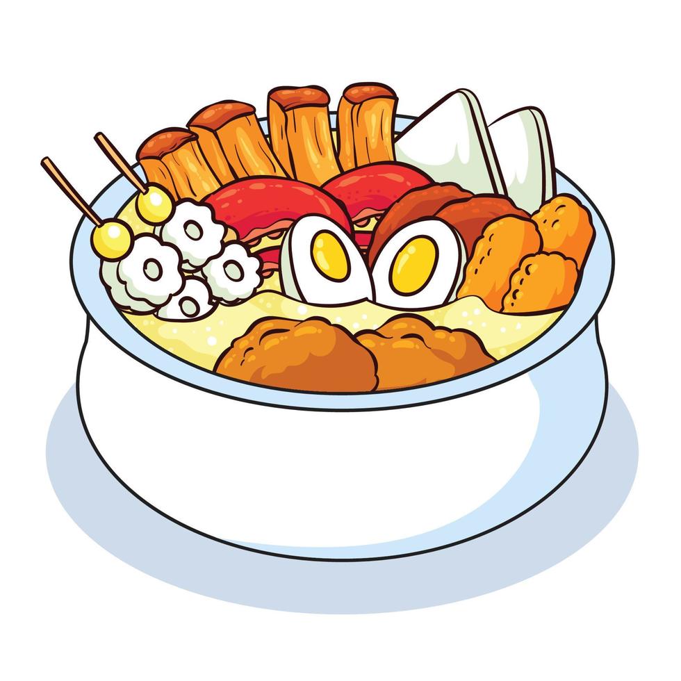 hand drawn oden food 1 vector