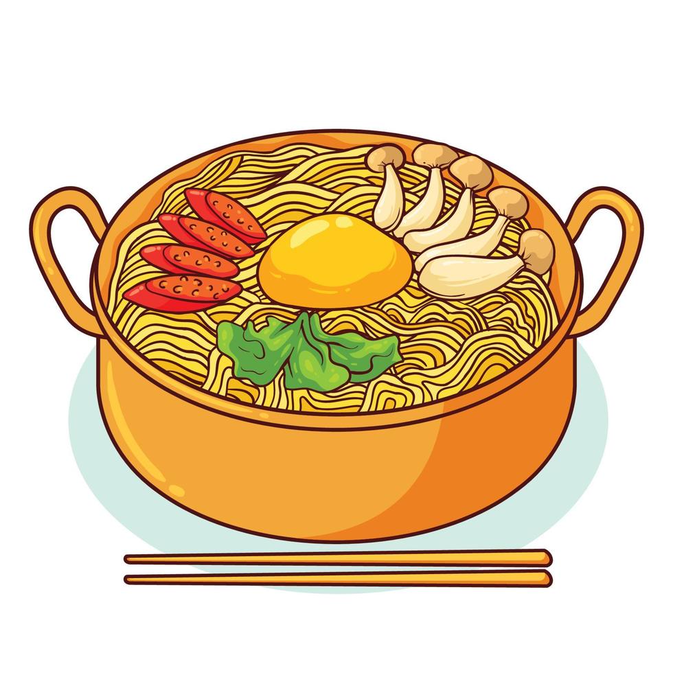 hand drawn ramyeon food 1 vector