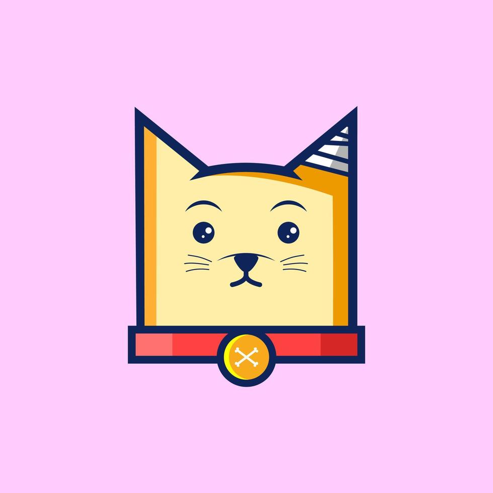 Ilustración de vector de diseño de logotipo de gato lindo