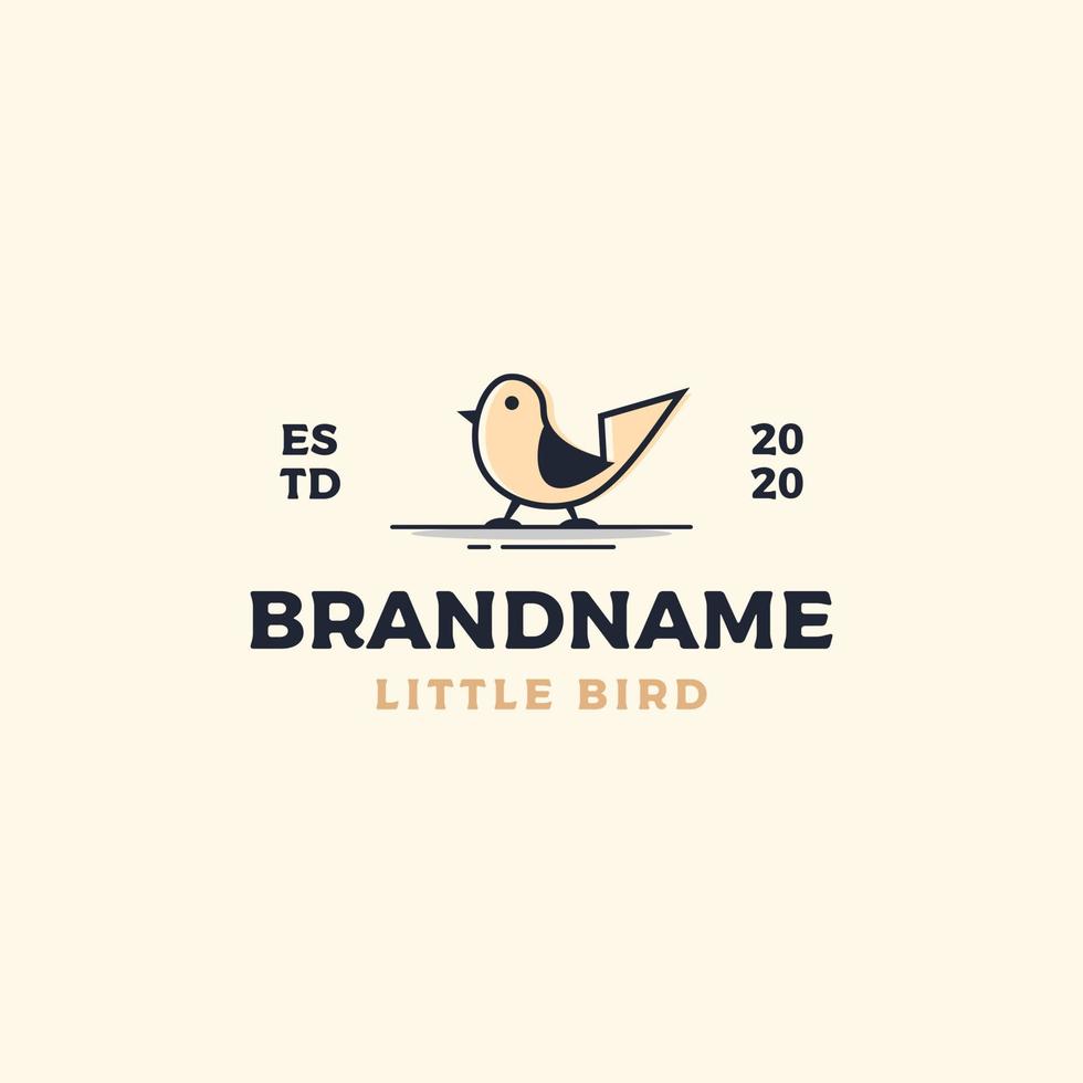 Ilustración de vector de diseño de logotipo de pájaro lindo