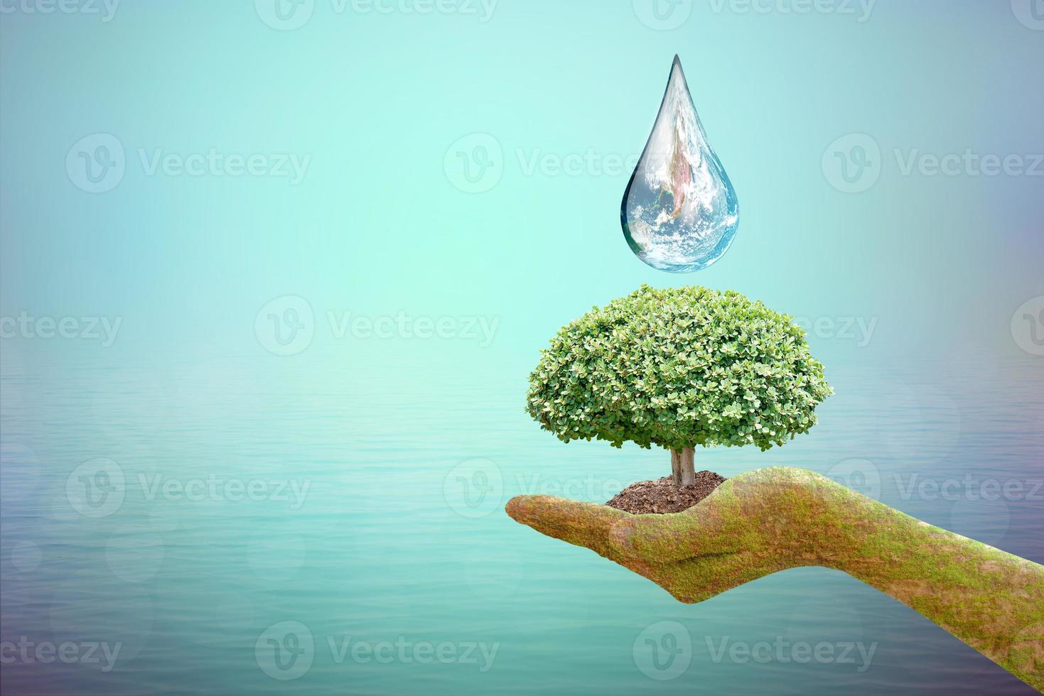 World Water Day. Water out of the tap. To preserve the environment for sustainability photo
