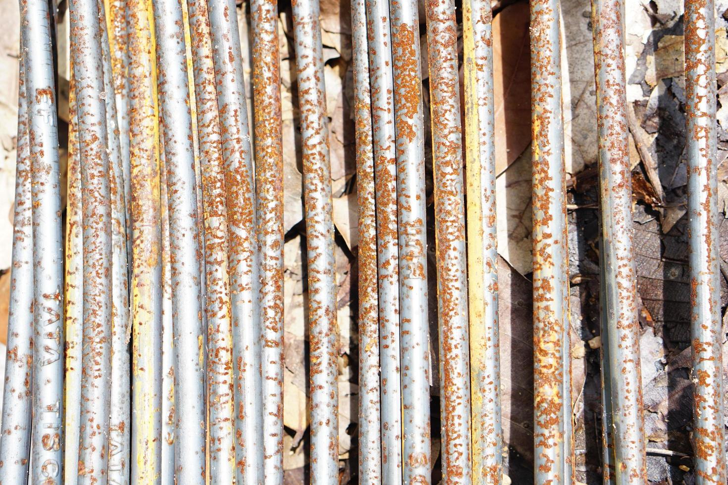 Steel bars used to make structures in construction. photo