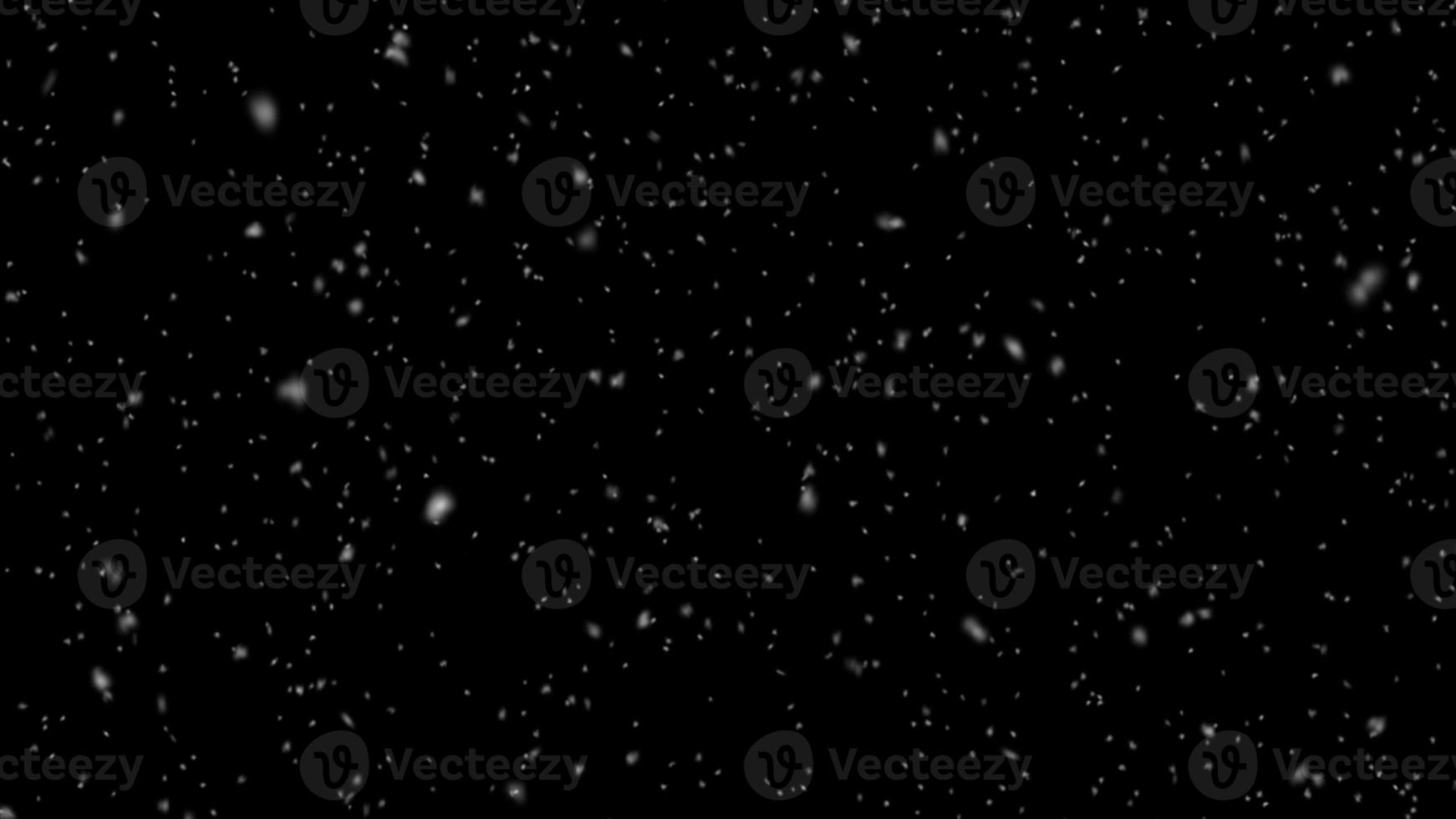 Realistic snowfall background isolated on black background. 3d rendering photo