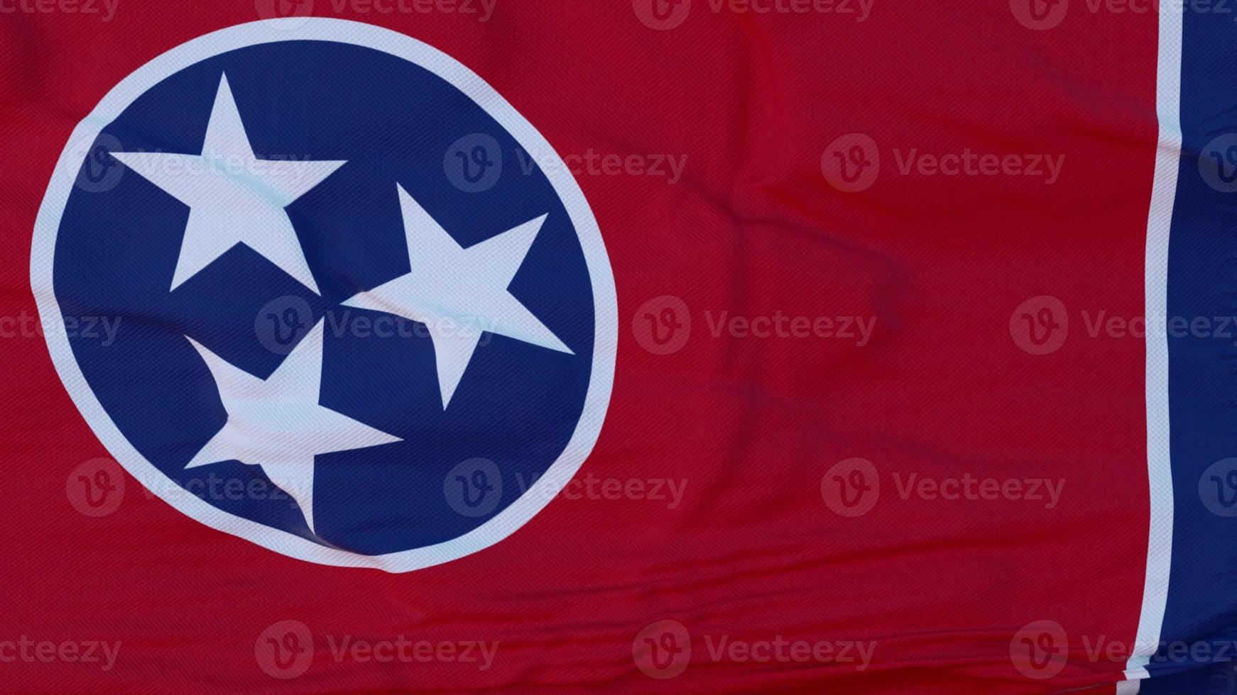 Flag of Tennessee state, region of the United States, waving at wind. 3d rendering photo