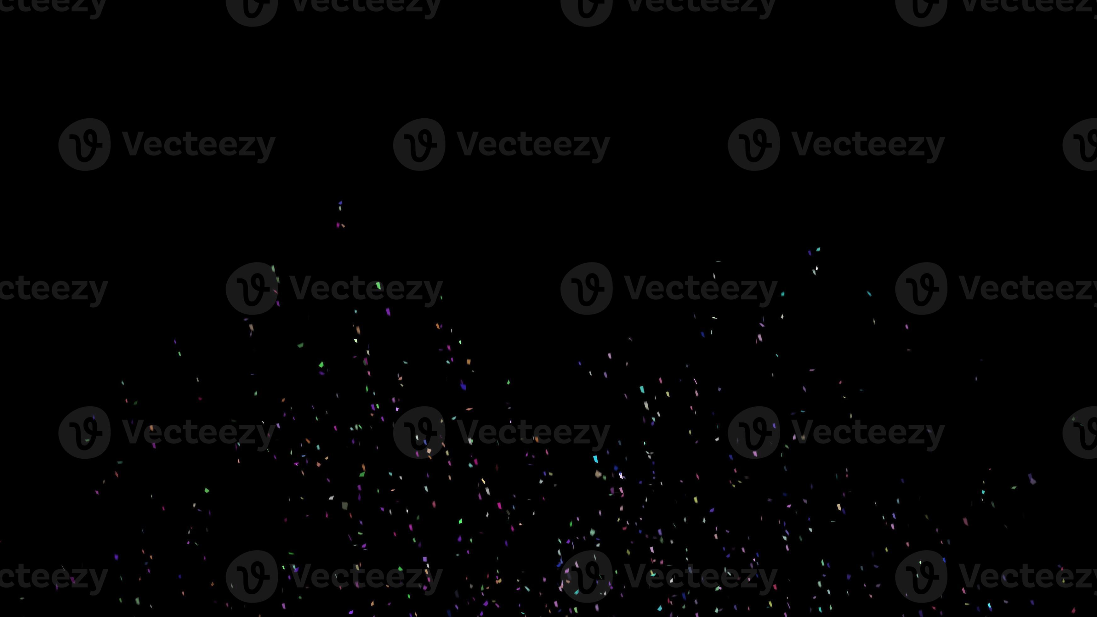 Multicolored Confetti Explosion with alpha channel for compositing on