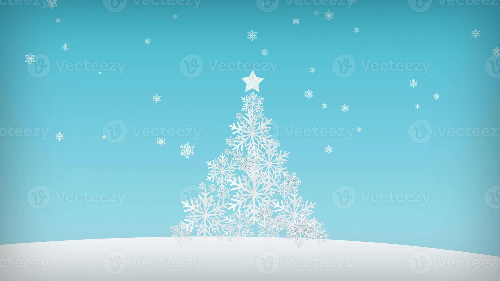 Greeting card with Christmas trees. Merry Christmas and Happy New Year concept. 3d rendering photo