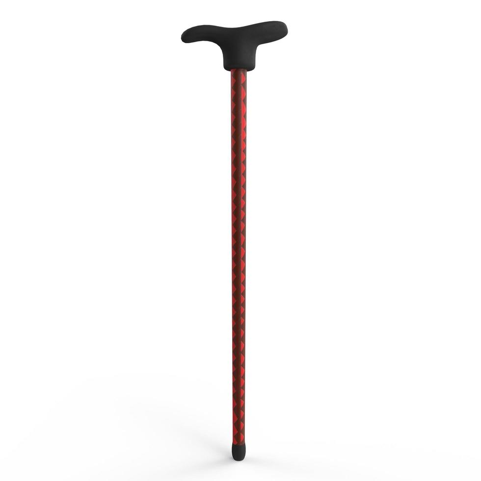 3d Rendering of Wooden Walking Stick photo