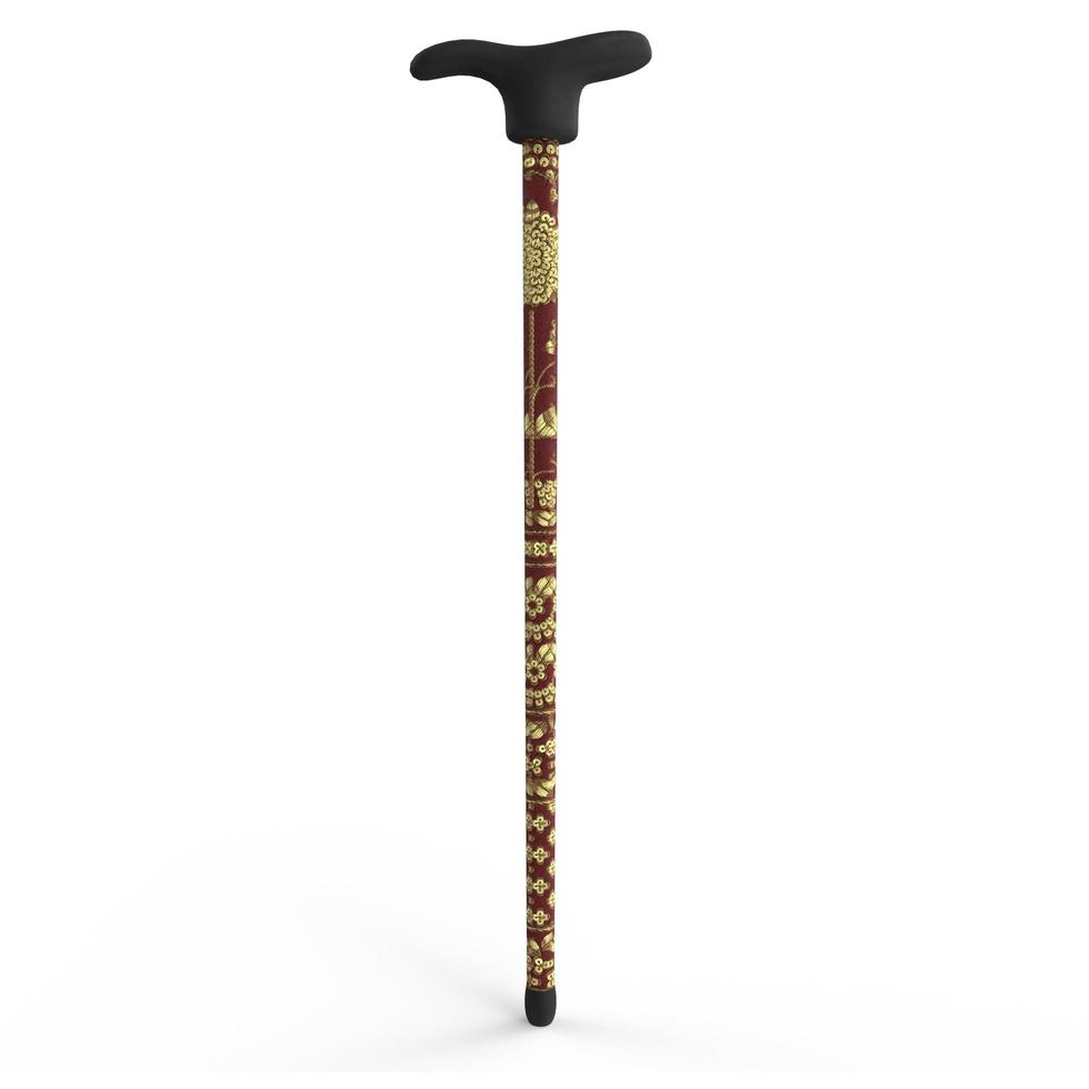 3d Rendering of Wooden Walking Stick photo