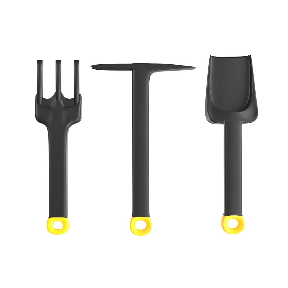 Mini garden equipment tool set 3d modelling photo