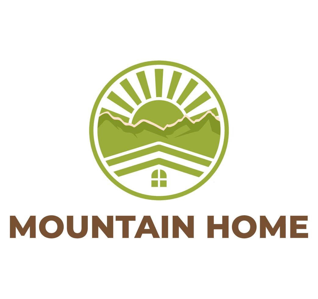 Mountain and home logo design vector