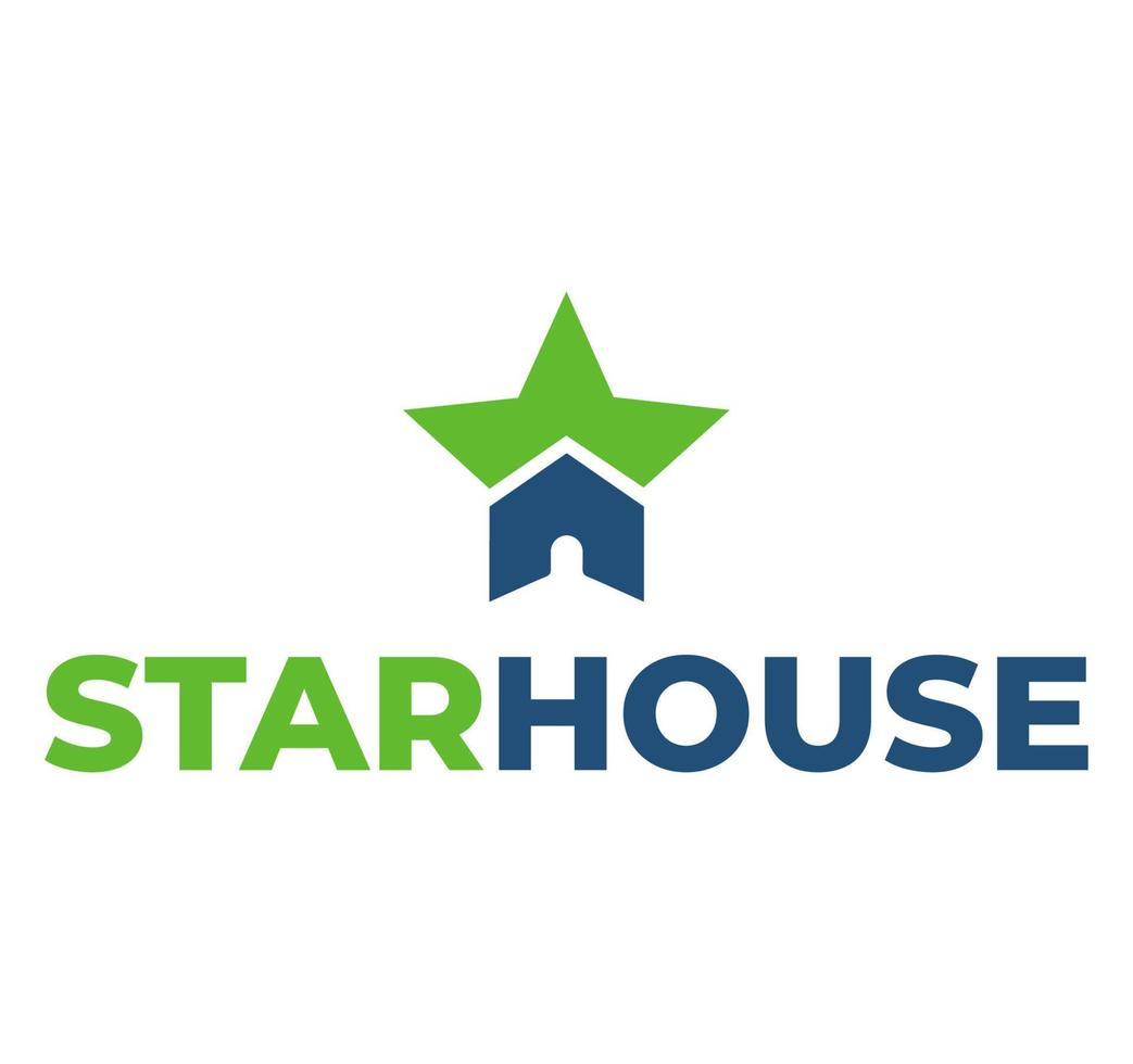 Star and house logo design combination vector