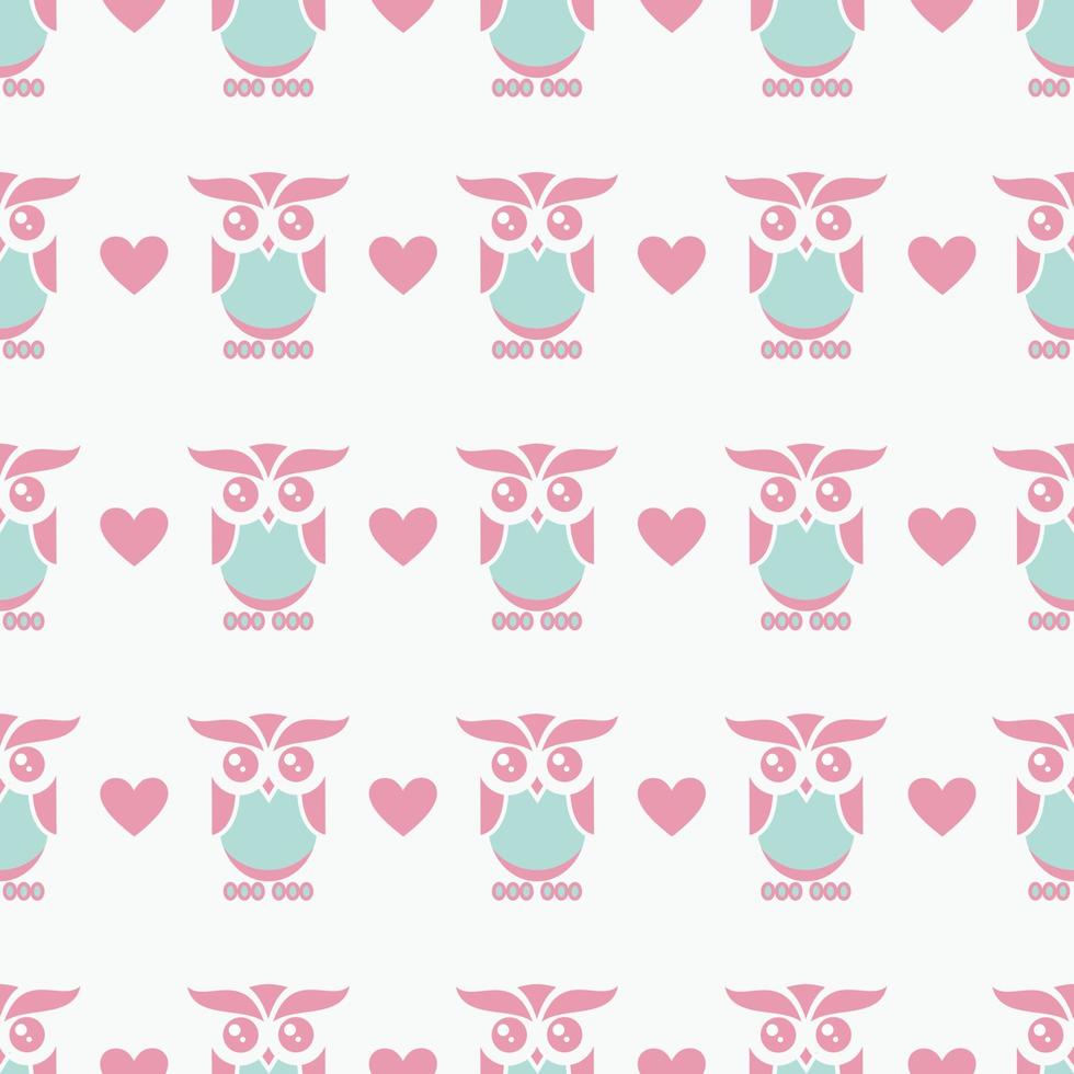 Seamless pattern with owl cute illustration vector