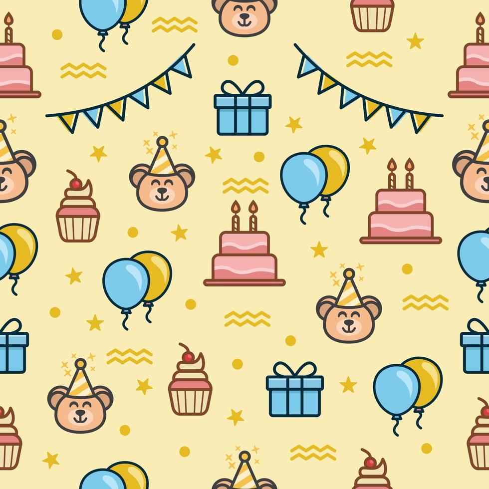 Seamless pattern with birthday theme vector
