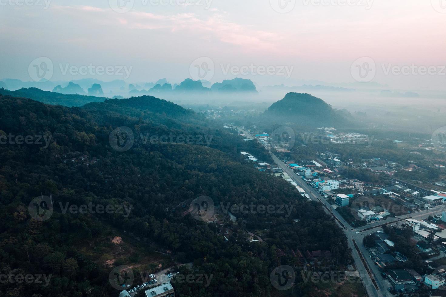 Beautiful view of the seaside town of Krabi photo