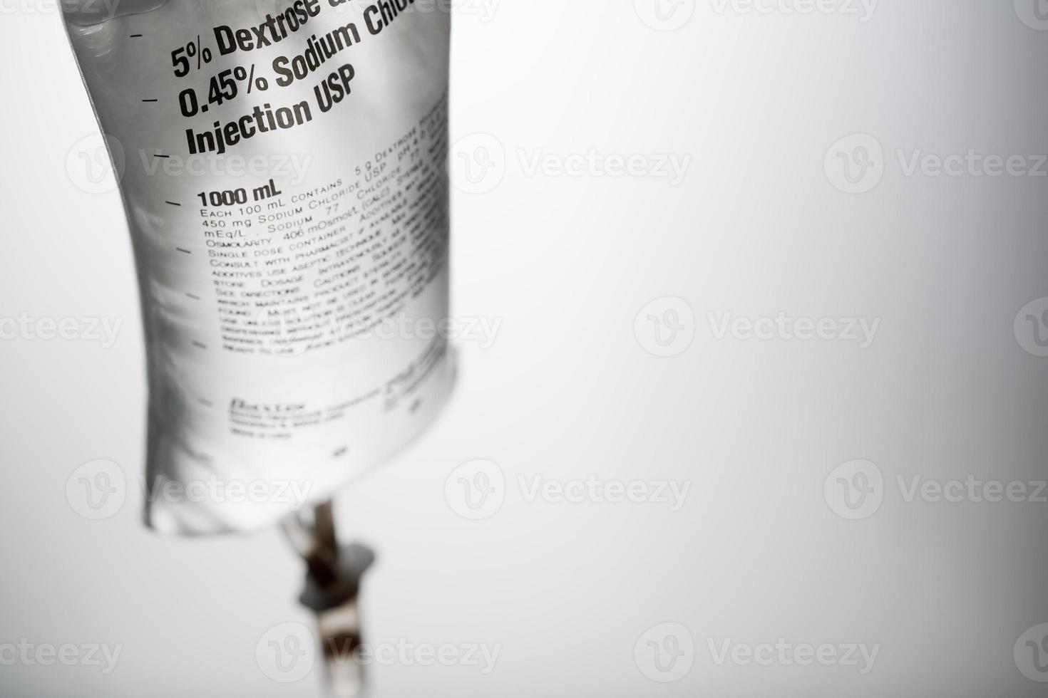 Saline bag on a white background. photo