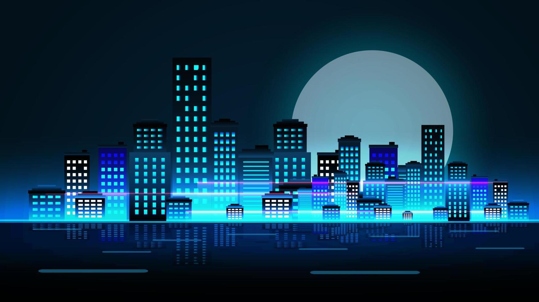 Cityscape landscape with skyscraper and road vector illustration